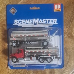 Red and Silver Tanker Truck Model